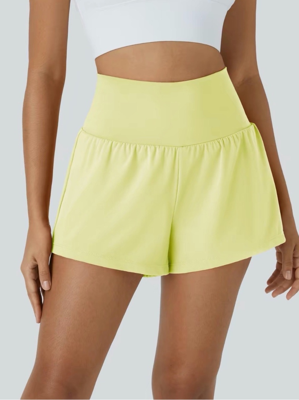 NWT Halara High-Waist Yellow Activewear Shorts